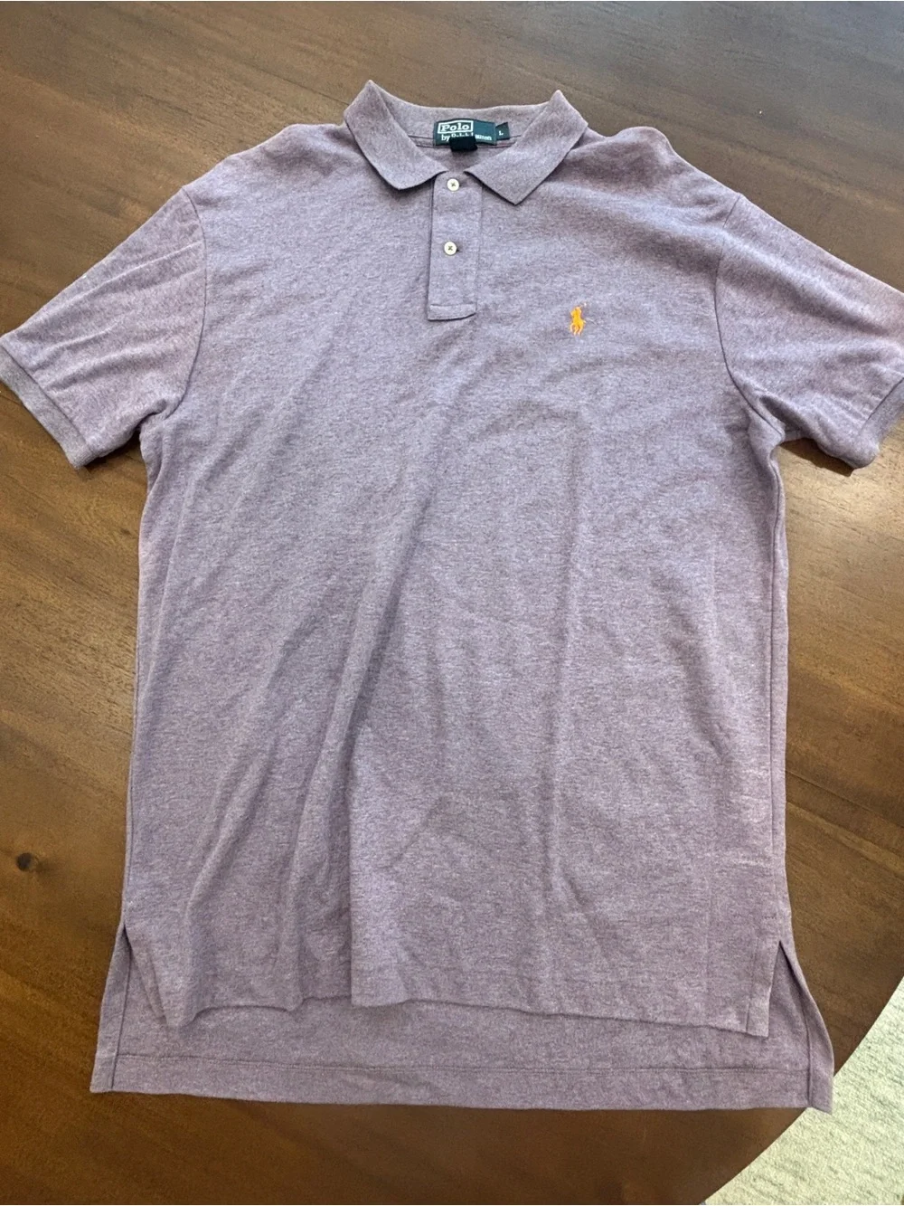 Ralph Lauren Lavender Polo with Orange Pony Logo